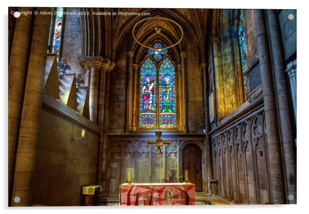 Ripon Cathedral Interior Acrylic by Alison Chambers