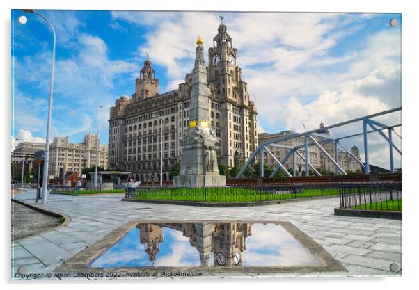 Liverpool Liver Building  Acrylic by Alison Chambers