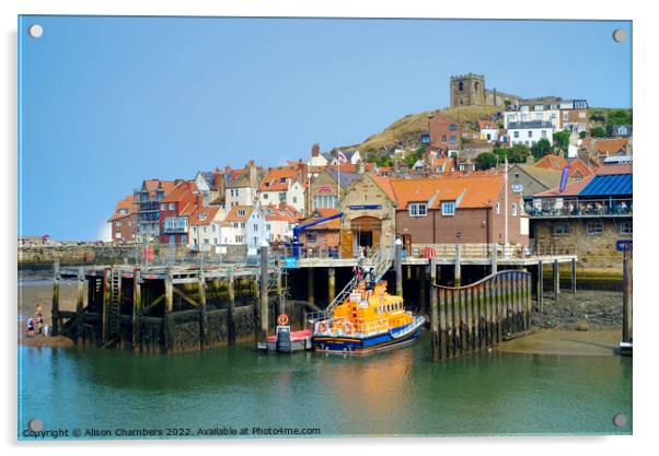 Whitby Harbour  Acrylic by Alison Chambers