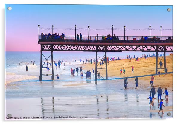 Skegness Pier Acrylic by Alison Chambers