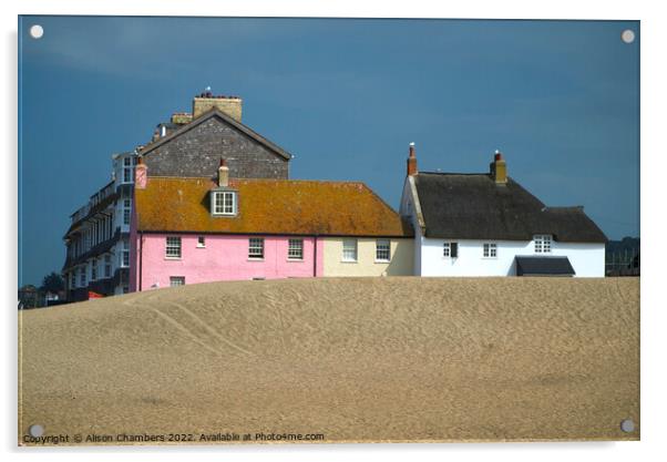 West Bay Dorset Acrylic by Alison Chambers