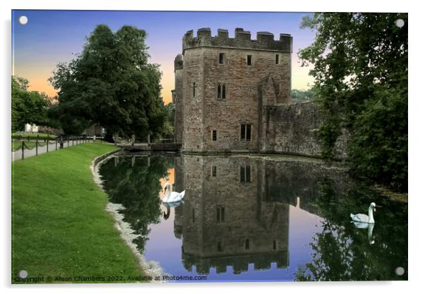 Bishops Palace In Wells Acrylic by Alison Chambers