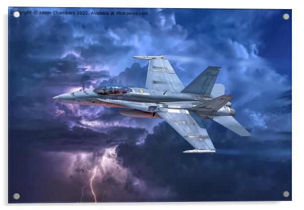 F18 Hornet Acrylic by Alison Chambers