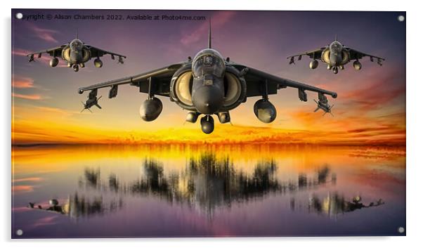 Harrier Jump Jets Acrylic by Alison Chambers