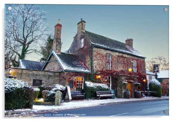 Wentworth Village Pub Acrylic by Alison Chambers