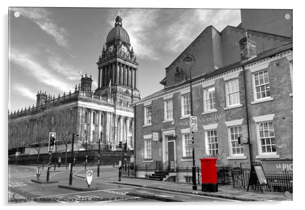 Leeds Town Hall Acrylic by Alison Chambers