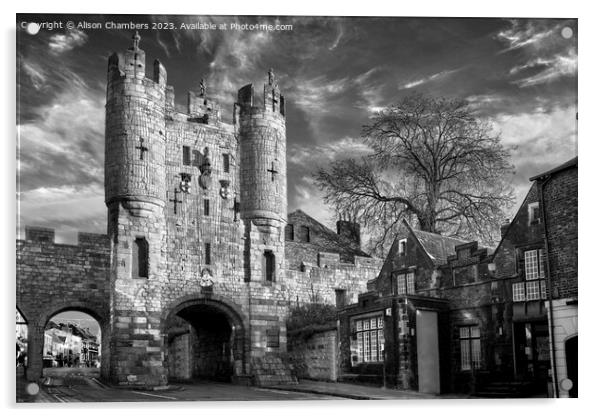 Micklegate Bar York Acrylic by Alison Chambers