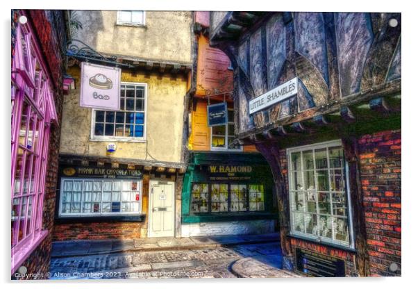 The Shambles York Acrylic by Alison Chambers