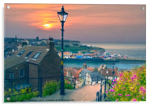 199 Steps Whitby Acrylic by Alison Chambers