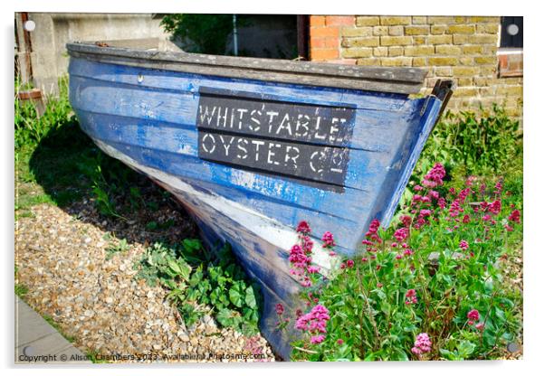 Whitstable Oyster Co Boat Acrylic by Alison Chambers