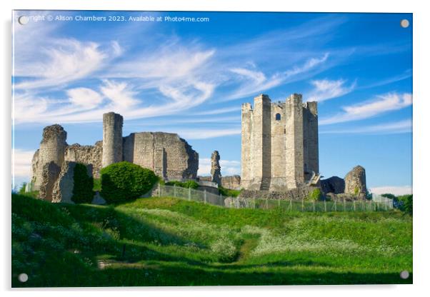 Conisbrough Castle  Acrylic by Alison Chambers
