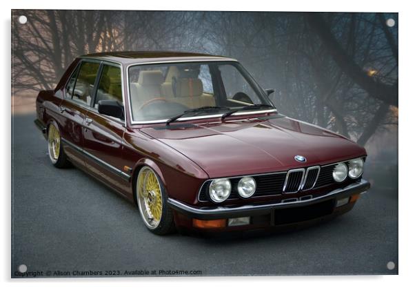 BMW E28 Classic Car Acrylic by Alison Chambers