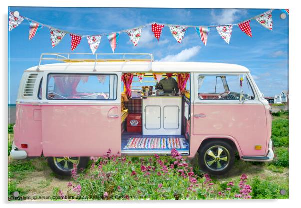 Camper Van Dreams Acrylic by Alison Chambers