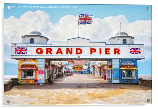 Grand Pier Weston super Mare Acrylic by Alison Chambers