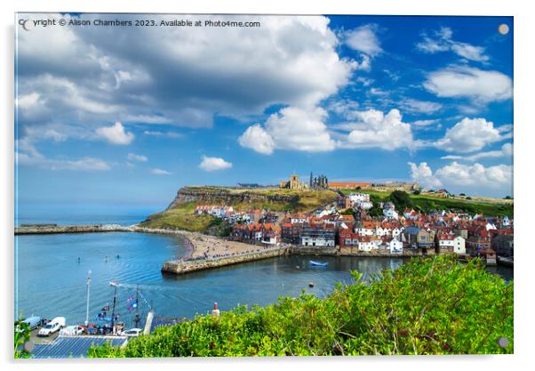 A Summertime View Of Whitby Acrylic by Alison Chambers