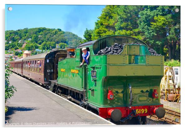 Minehead Great Western Railway  Acrylic by Alison Chambers