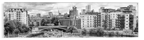 Leeds City Skyline Panorama  Acrylic by Alison Chambers