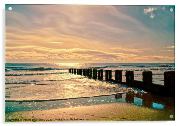 Bridlington Beach at Sunrise Acrylic by Alison Chambers