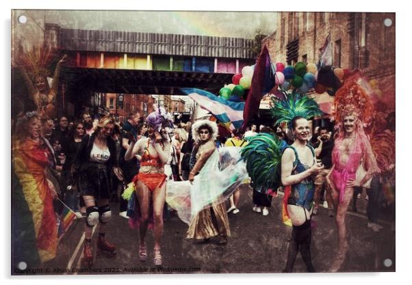 Leeds Pride LGBT Acrylic by Alison Chambers