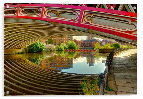 Leeds Crown Point Bridge Reflection Acrylic by Alison Chambers
