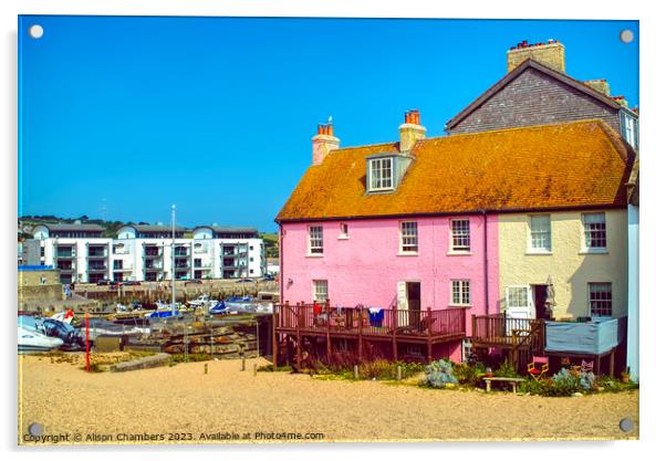 Bridport and West Bay Dorset Acrylic by Alison Chambers