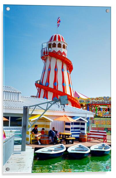 Skegness Funfair Portrait Acrylic by Alison Chambers