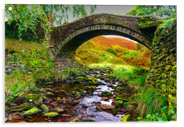 Eastergate Bridge Marsden Acrylic by Alison Chambers