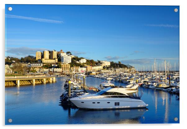 Torquay Marina Devon Acrylic by Alison Chambers