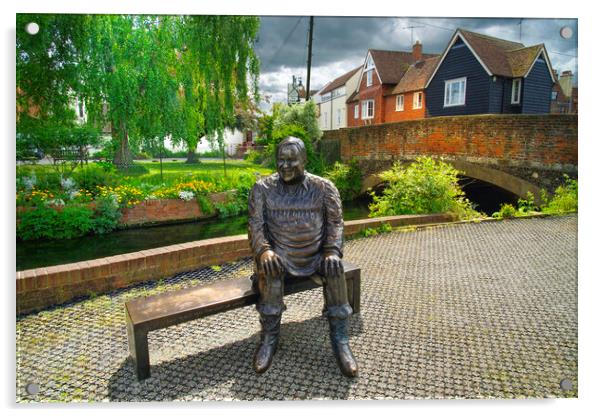 Dave Lee Statue Canterbury  Acrylic by Alison Chambers