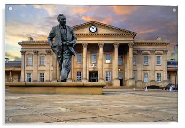Huddersfield Railway Station  Acrylic by Alison Chambers