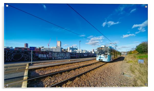 Sheffield Tramway Acrylic by Alison Chambers