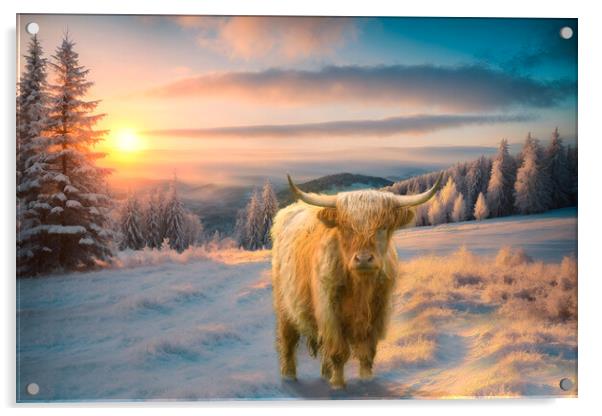 Highland Cow Acrylic by Alison Chambers