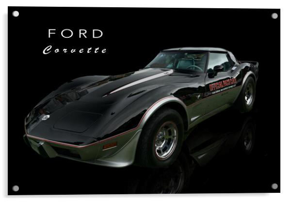 Ford Corvette  Acrylic by Alison Chambers