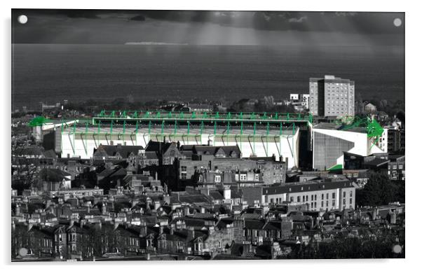 Easter Road Hibernian Stadium Acrylic by Alison Chambers