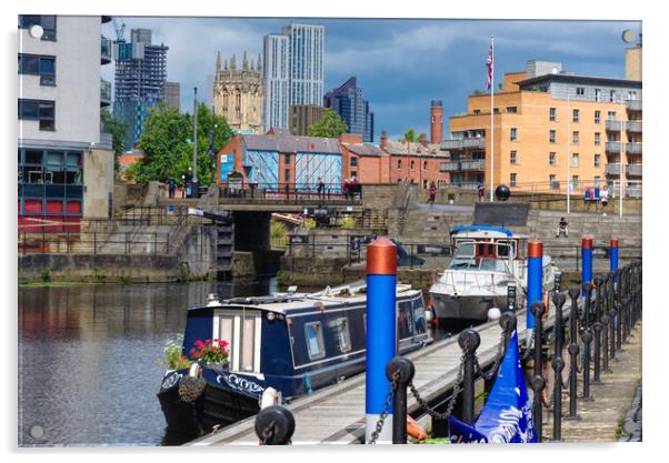 Leeds Dock and Cityscape  Acrylic by Alison Chambers