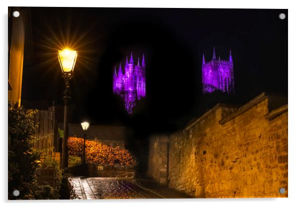 Lincoln Cathedral at Night Acrylic by Alison Chambers
