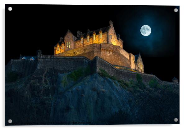 Edinburgh Castle  Acrylic by Alison Chambers