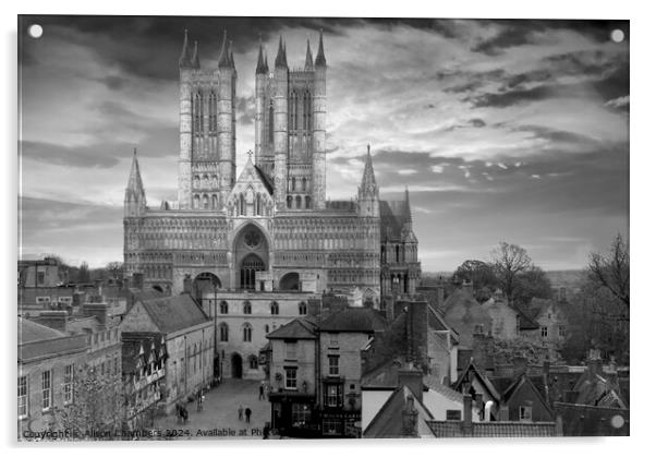 Lincoln Cathedral BW Acrylic by Alison Chambers