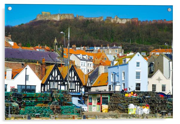 Scarborough Old Town Acrylic by Alison Chambers