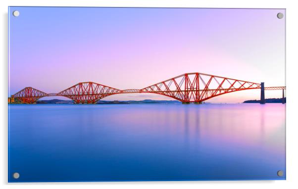 Forth Bridge Dawn Acrylic by Alison Chambers