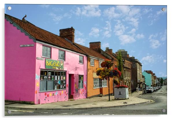 Glastonbury Town Centre Acrylic by Alison Chambers