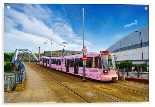 Sheffield Unicorn Tram Acrylic by Alison Chambers