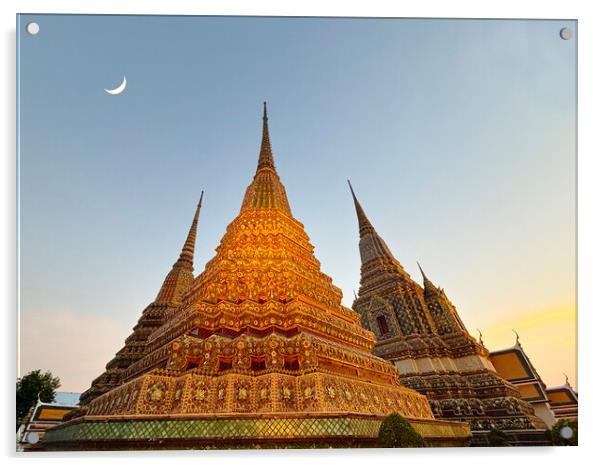 Wat Pho Bangkok Acrylic by Alison Chambers