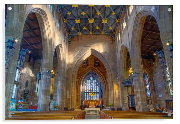 Rotherham Minster Interior Acrylic by Alison Chambers