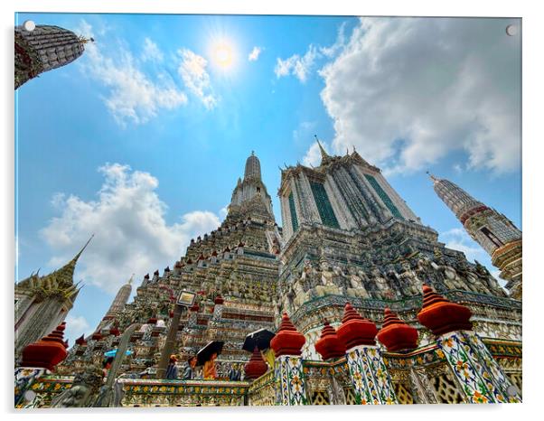 Temple of The Dawn Bangkok (Wat Arun) Acrylic by Alison Chambers