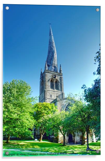 The Crooked Spire Chesterfield  Acrylic by Alison Chambers