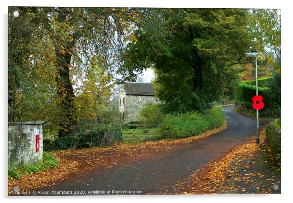 Remembrance Lane Ashover Acrylic by Alison Chambers