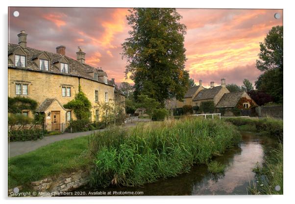 Charming Lower Slaughter Acrylic by Alison Chambers