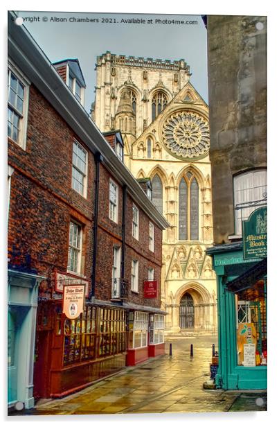 York Minster from Minster Gates Acrylic by Alison Chambers