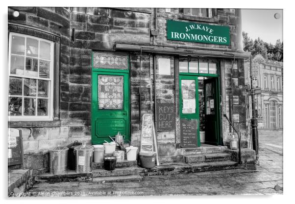 Ironmongers Shop Holmfirth Acrylic by Alison Chambers